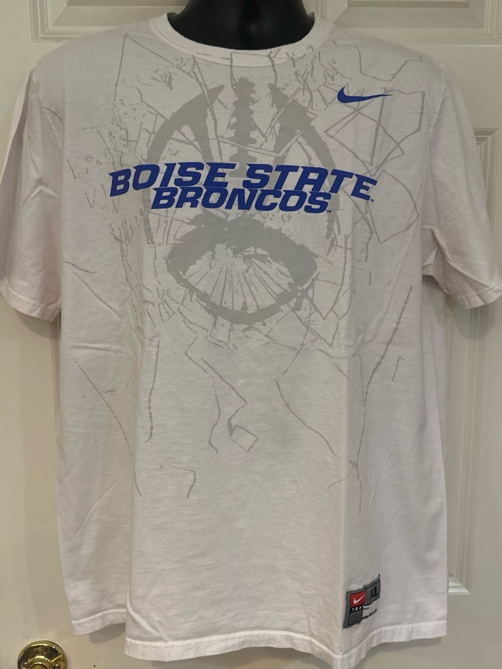 Nike White Tee with Red Nike Team Patch